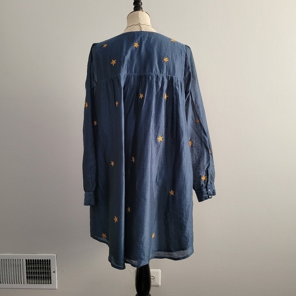 Tularosa Blue Embroidered Gold Star Mini Dress - Picture 7 of 10